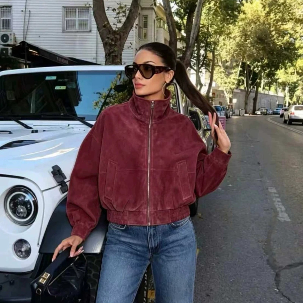 ZARA Popular Solid Color Zip Up Jacket - Picture 5 of 5